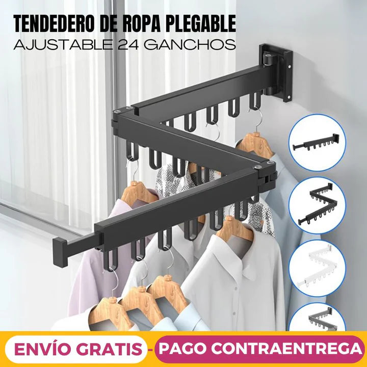 Tendedero de Ropa Plegable y Ajustable